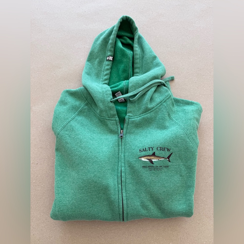 Salty Crew — Boyfriend Fit Green Full-Zip Hooded Sweatshirt — Size XL — NWT - Picture 15 of 16